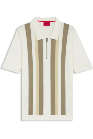 HUGO BOSS Polo à encolure zippée et rayures verticales