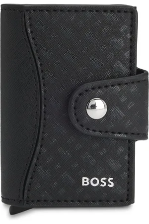 HUGO BOSS Porte-cartes à détail logoté et motif monogramme