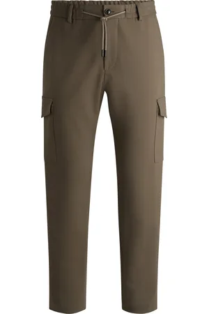 HUGO BOSS Pantalon cargo Tapered en coton stretch à double tissage