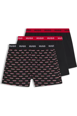 HUGO BOSS Lot de trois boxers en coton avec taille logotée