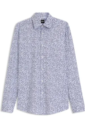 HUGO BOSS Chemise Slim en popeline de coton stretch avec imprimé à fleurs