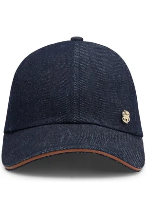 HUGO BOSS Casquette en denim de coton à monogramme Double B
