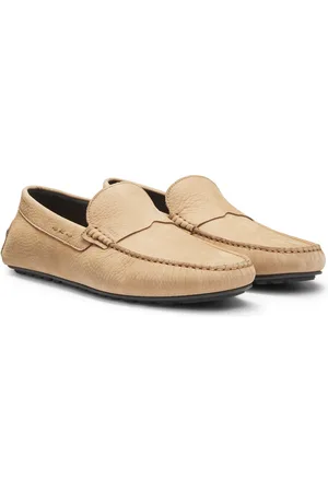 HUGO BOSS Mocassins en cuir nubuck avec semelle à picots
