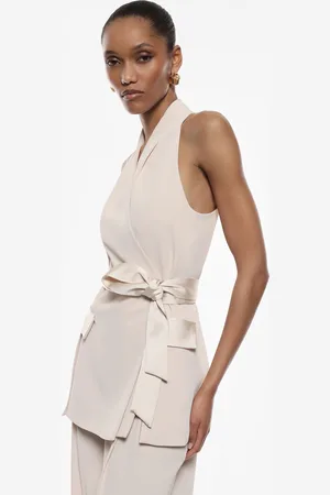 Imperial Gilet cache-coeur à revers et noeud en satin