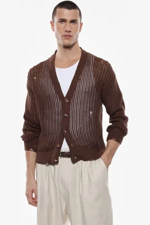 Imperial Cardigan col v perforé à boutons