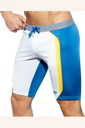 Es Short Cycliste Sportive Blanc - Bleu