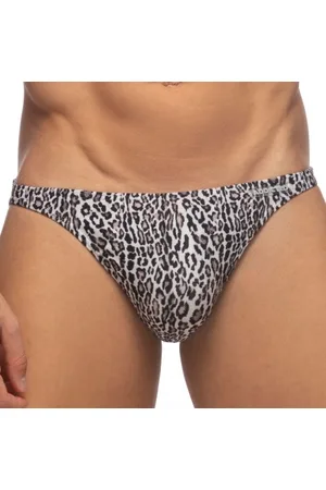 ADDICTED Slip de Bain Mini Bikini Léopard Gris