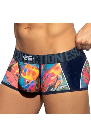 Es Boxer Court Floral Mesh Push Up Bleu