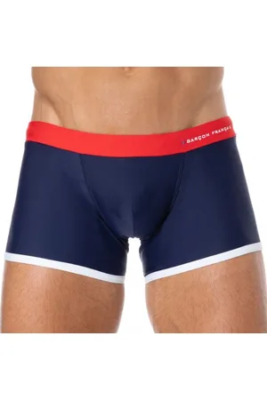 Garçon Français Boxer de Bain Bleu - Rouge - Blanc