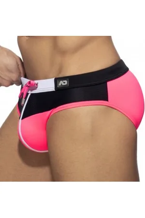 ADDICTED Slip de Bain Spike Noir - Fluo