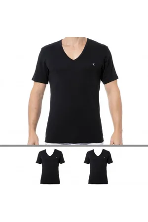 Calvin Klein Lot de 2 T-Shirts Col V Ck One Coton Noirs