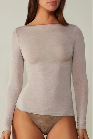 intimissimi T-shirt manches longues avec cachemire ultraléger Femme