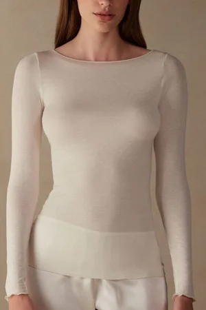 intimissimi T-shirt manches longues avec cachemire ultraléger Femme