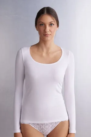 intimissimi T-shirt manches longues avec décolleté Madonna en micromodal Femme