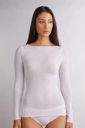 intimissimi T-shirt manches longues avec cachemire ultraléger Femme