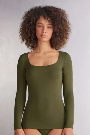 intimissimi T-shirt manches longues avec décolleté Madonna en micromodal Femme