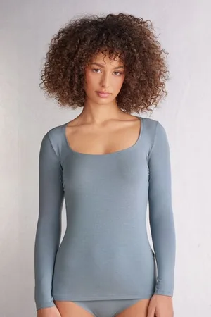 intimissimi T-shirt manches longues avec décolleté Madonna en micromodal Femme