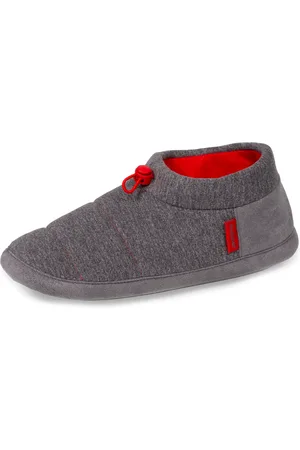 Isotoner Chaussons bottillons bas Homme surpiqures rouges