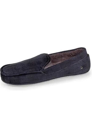 Isotoner Chaussons mocassins Homme carreaux