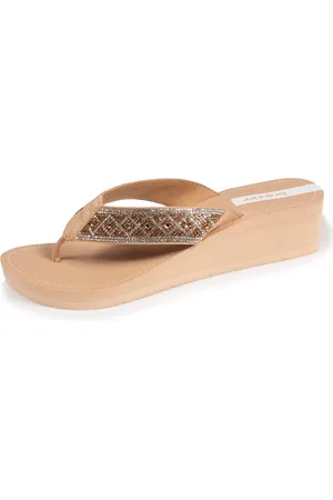 Isotoner Tongs Femme talon paillettes
