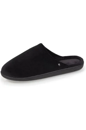 Isotoner Chaussons mules Homme Noir Chevrons