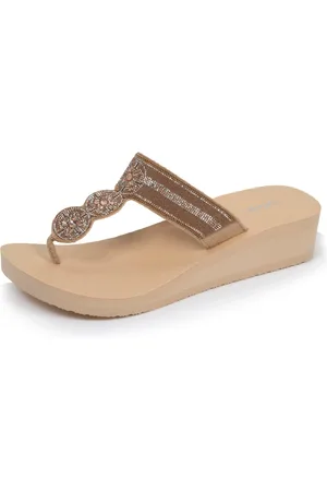 Isotoner Tongs Femme tige large strass talon