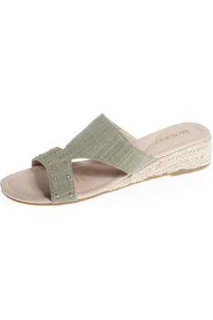 Isotoner Mules sandales Femme cloutée talon corde