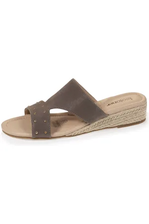 Isotoner Mules Femme cloutées Talon corde
