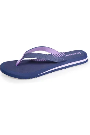 Isotoner Tongs Femme bicolore yoga Marine et Lilas