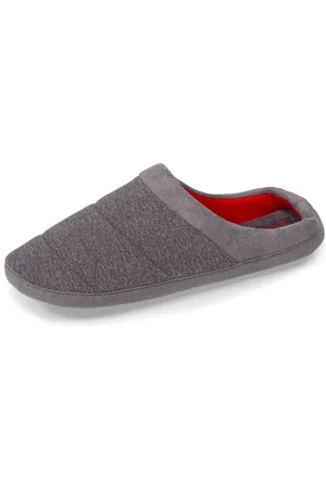 Isotoner Chaussons mules Homme Surpiqures rouges