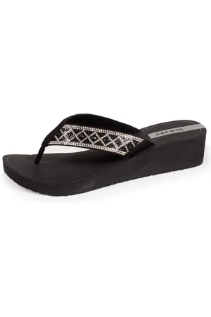 Isotoner Tongs Femme talon paillettes