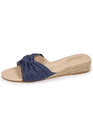 Isotoner Mules Femme talon corde effet jean