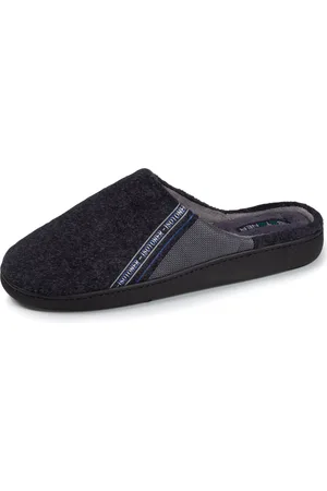 Isotoner Chaussons mules recyclées Homme Gris Chiné
