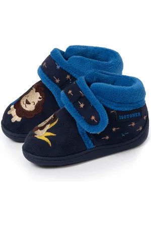 Isotoner Chaussons bottillons velcro Enfant Lion