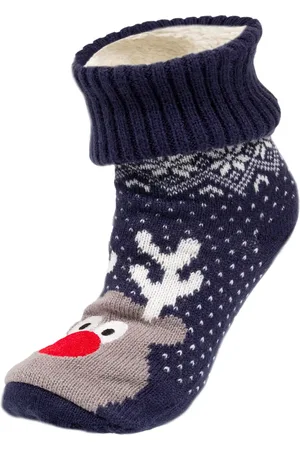 Isotoner Chaussettes fourrées Enfant Noël Renne 1/8 ans