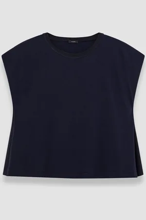 Joseph T-shirt en popeline de coton et jersey
