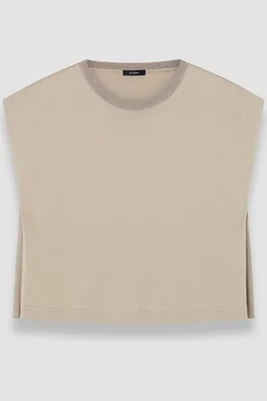 Joseph T-shirt en popeline de coton et jersey