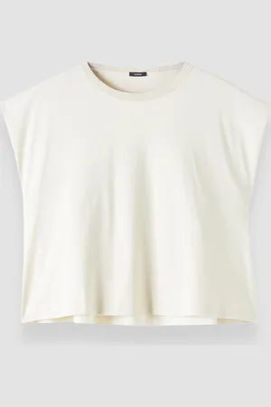 Joseph T-shirt en popeline de coton et jersey