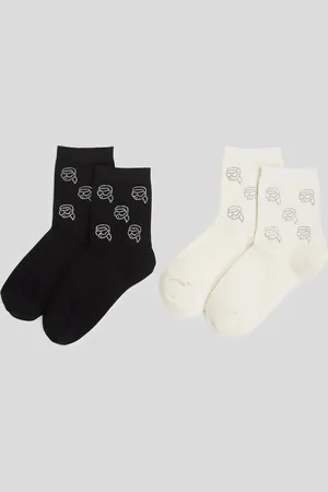 Karl Lagerfeld Chaussettes À Strass Ikon – Lot De 2