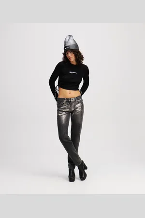 Karl Lagerfeld Jean Slim Enduit Taille Mi-haute