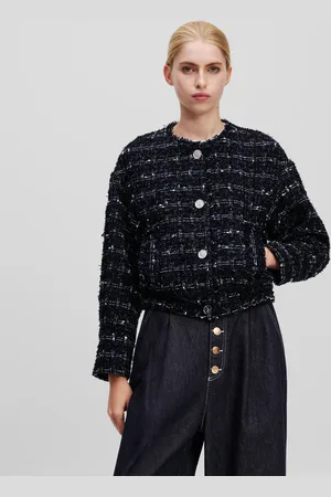 Karl Lagerfeld Veste Bomber En Bouclé Karl Essential