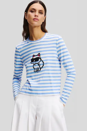 Karl Lagerfeld T-shirt À Manches Longues Et À Rayures Ikon