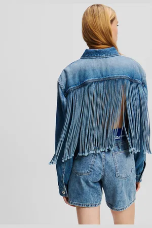 Karl Lagerfeld Veste En Denim À Franges Décontractée