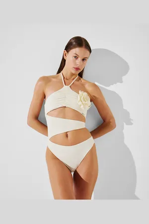 Karl Lagerfeld Maillot De Bain Floral À Col Montant