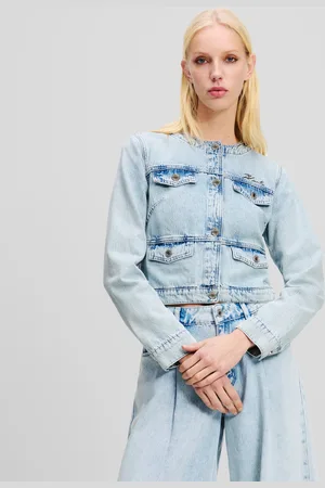 Karl Lagerfeld Veste En Jean Sans Col
