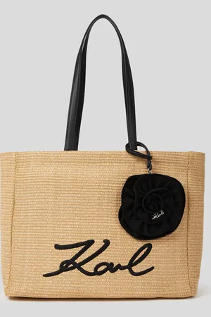 Karl Lagerfeld Cabas De Plage Floral En Raphia K/signature