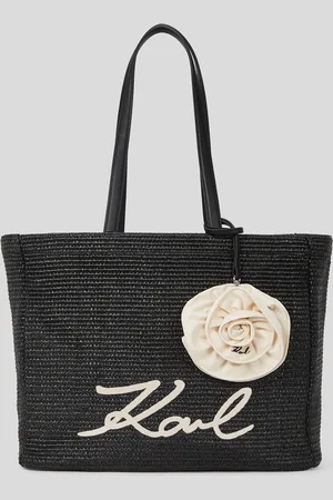 Karl Lagerfeld Cabas De Plage Floral En Raphia K/signature