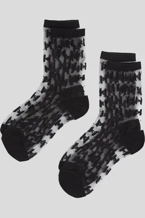 Karl Lagerfeld Kl Monogram Mesh Socks – 2-pack