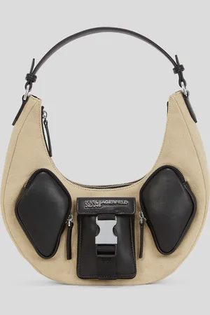Karl Lagerfeld Utility Canvas Half-moon Shoulder Bag