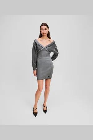 Karl Lagerfeld Robe Sweat-shirt À Épaules Dénudées
